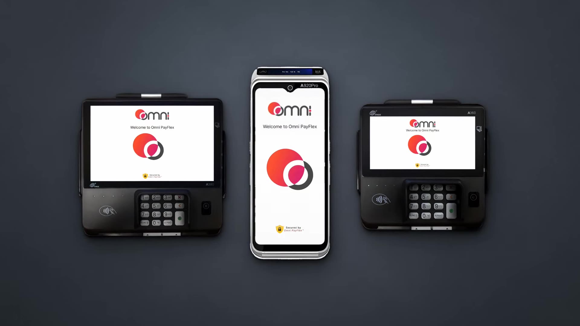 PAX A380, A920 Pro/Duo and A360 running Omni PayFlex